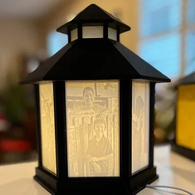 Đèn Lithophane hình lục giác với bóng LED C7 và phích cắm AC