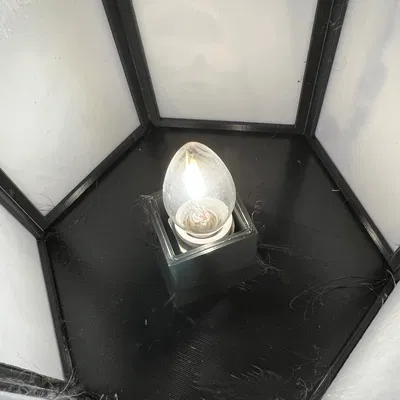 Đèn Lithophane hình lục giác với bóng LED C7 và phích cắm AC