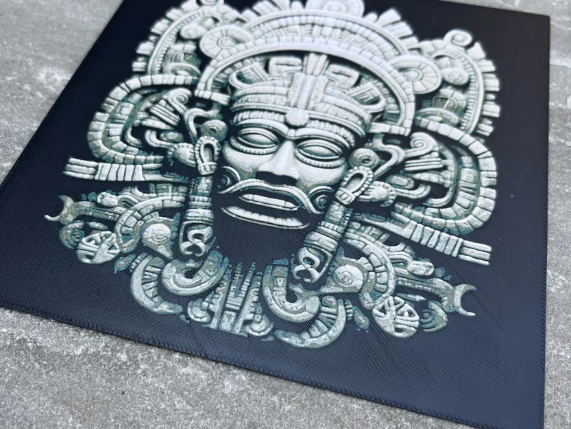 Khắc chạm phong cách Aztec với màu sắc đa dạng - Image 2