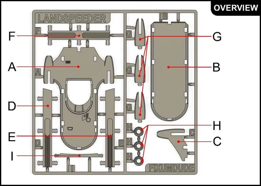 Mô hình Landspeeder từ Star Wars cho máy in 3D - Image 7