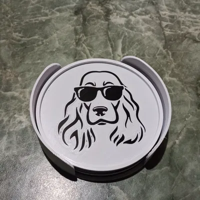 Đế lót ly cocker spaniel với chân đế