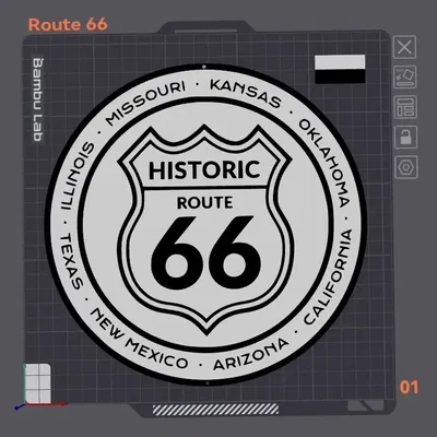 Biểu tượng biển hiệu Route 66 treo tường lịch sử