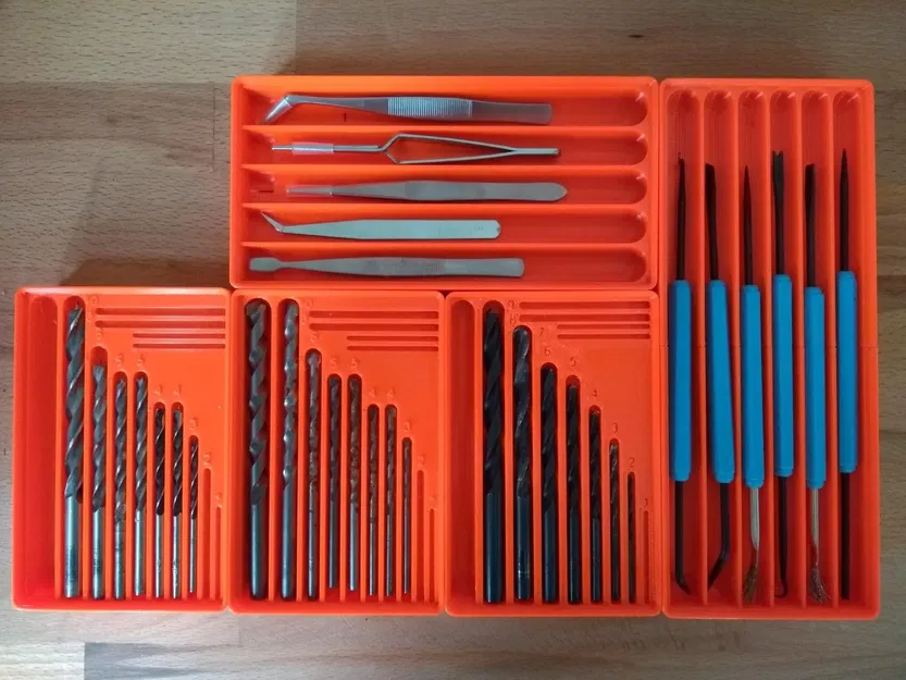 Khay chứa mũi khoan Gridfinity và giá đỡ dụng cụ dài - Image 1