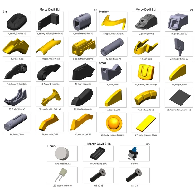 Da Quỷ Mercy Blaster - Overwatch - Mô hình in 3D STL - Image 7