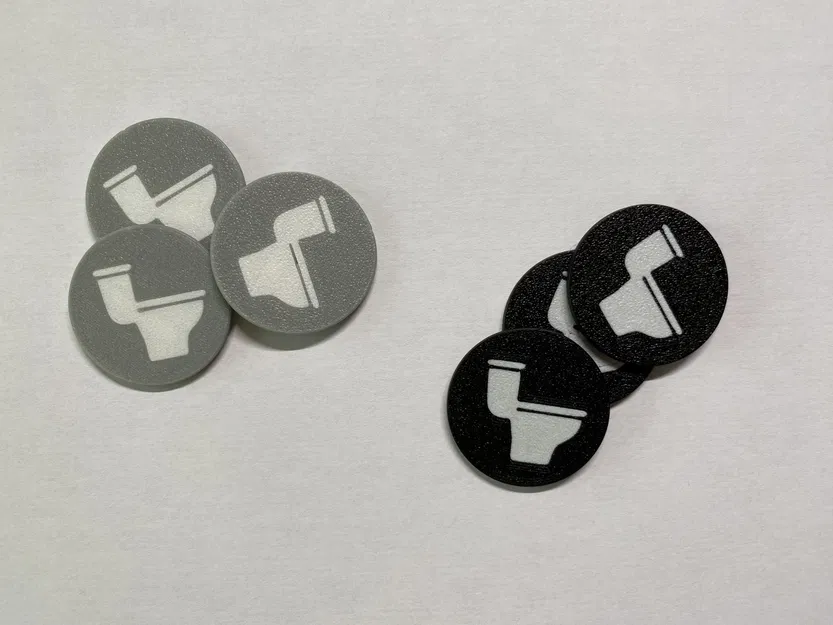 Token vệ sinh hai màu với biểu tượng nhà vệ sinh - Image 2