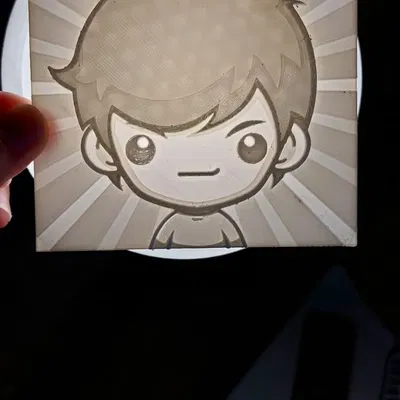 Mô hình lithophane hình cậu bé dễ thương