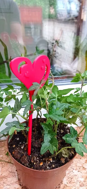 Ghim hình trái tim trang trí cho chậu hoa - Image 1