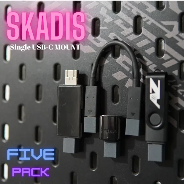 Giá đỡ USB-C đơn cho bảng treo Skadis của Ikea - Image 1