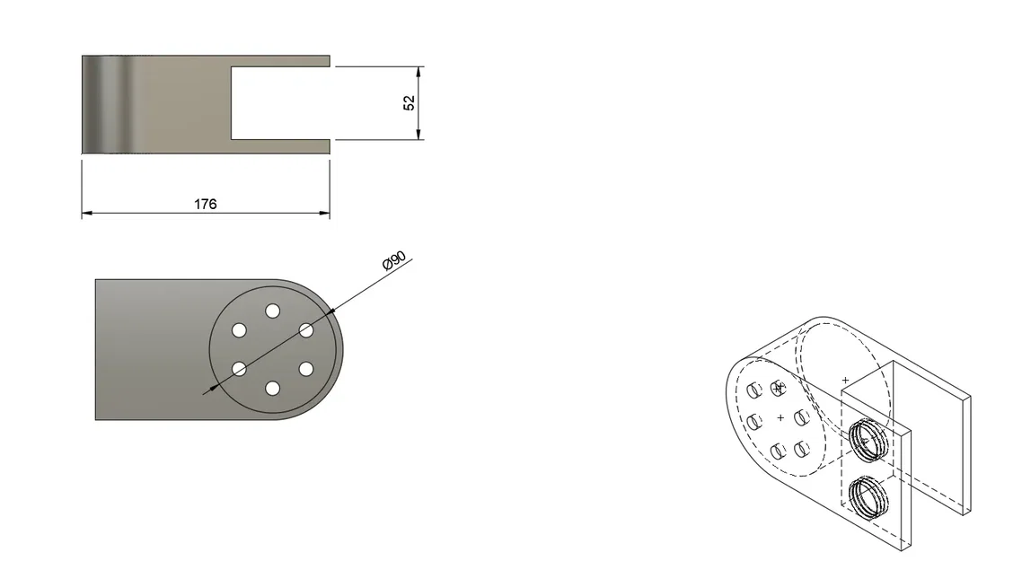 Giá đỡ cốc với ốc giữ M30 cho bàn làm việc Ikea - Image 1