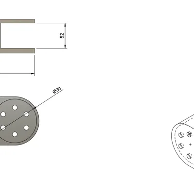 Giá đỡ cốc với ốc giữ M30 cho bàn làm việc Ikea