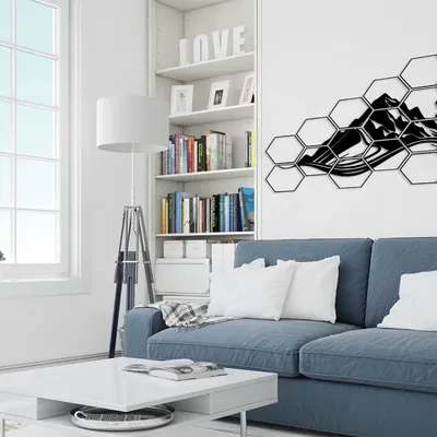 Trang trí núi hình lục giác treo tường