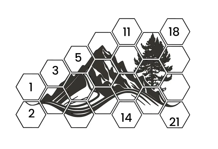 Trang trí núi hình lục giác treo tường - Image 2