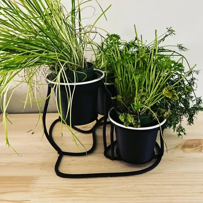 Giá đỡ ba tầng cho chậu cây gia vị và hoa