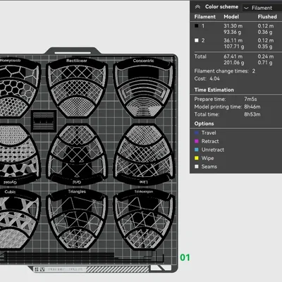 Mẫu họa tiết lấp đầy Bambu Labs cho máy in 3D