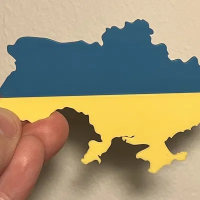 Nam châm tủ lạnh hình cờ Ukraine 2 mảnh