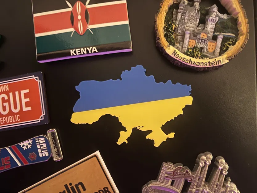 Nam châm tủ lạnh hình cờ Ukraine 2 mảnh - Image 3