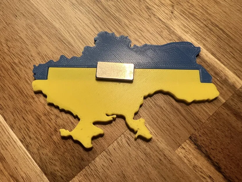 Nam châm tủ lạnh hình cờ Ukraine 2 mảnh - Image 4
