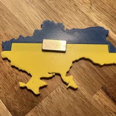 Nam châm tủ lạnh hình cờ Ukraine 2 mảnh