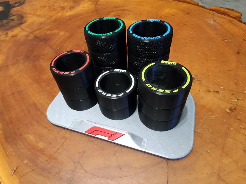 Giá đỡ bút hình lốp xe Công thức 1 với các loại lốp ướt ... - Image 1