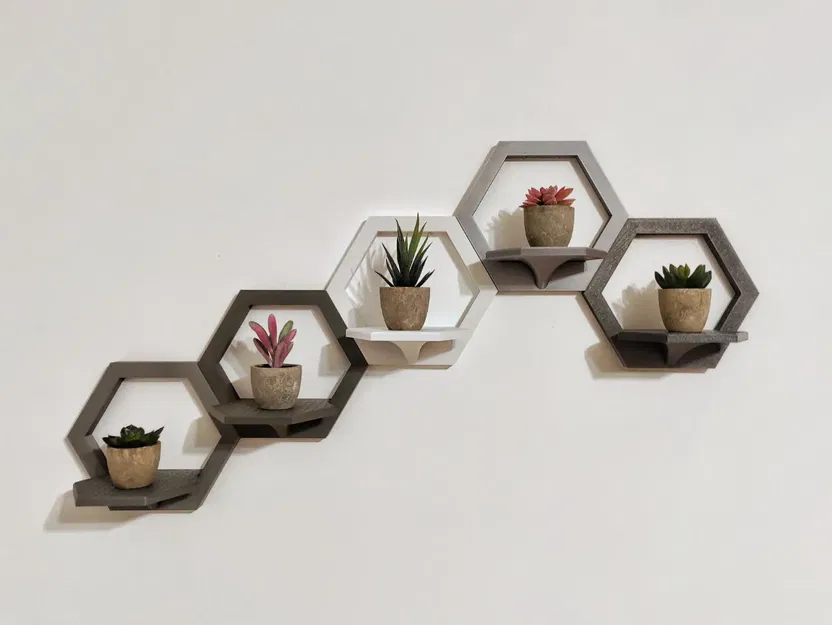 Giá đỡ hình lục giác treo tường kiểu dáng hiện đại - Image 3