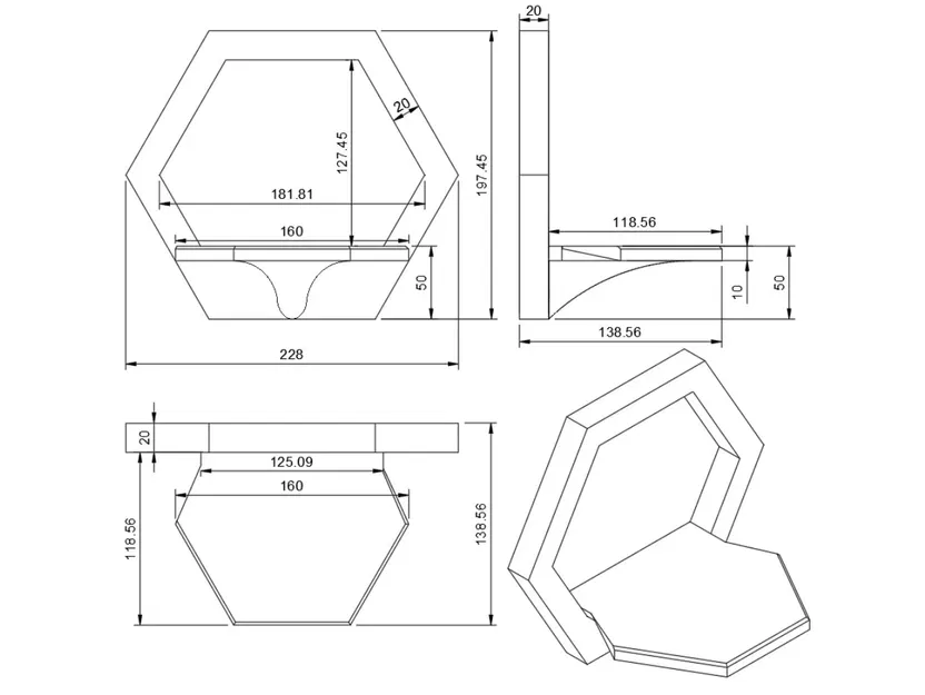 Giá đỡ hình lục giác treo tường kiểu dáng hiện đại - Image 6