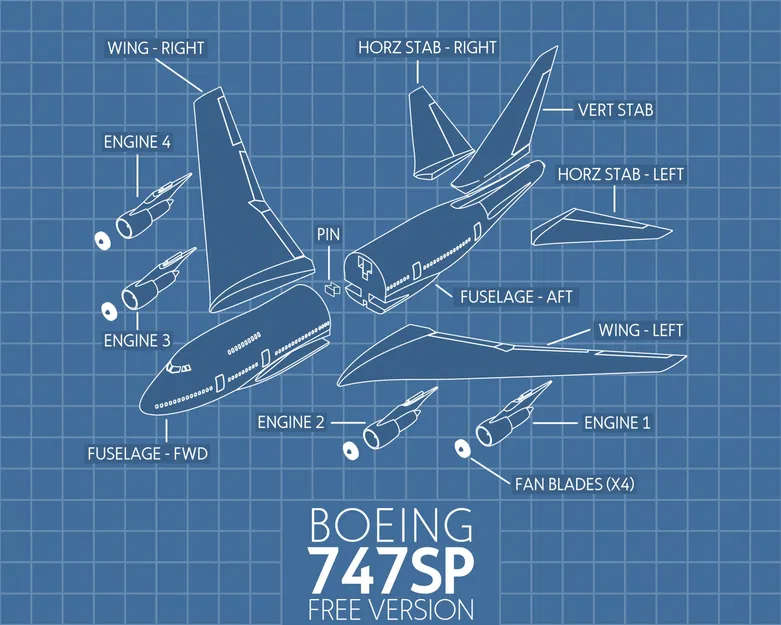 Mô hình máy bay Boeing 747SP tỷ lệ 1:200 - Image 11