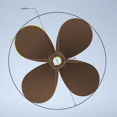 Cánh quạt thuyền trái với 4 lưỡi xoáy