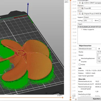 Cánh quạt tàu thủy 5 lưỡi cho mô hình 3D