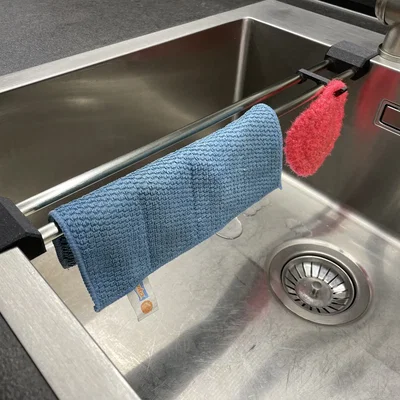 Giá đỡ và móc treo khăn rửa chén cho bồn rửa bát