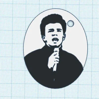 Móc khóa Rick Astley phong cách cổ điển