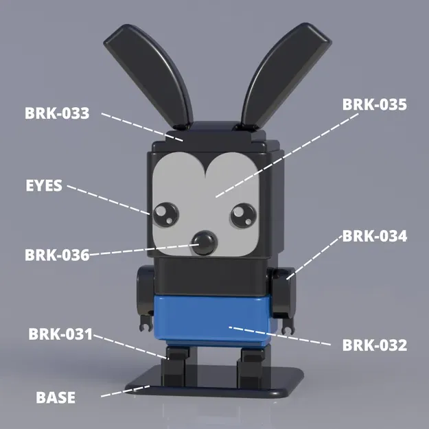 Mô hình Oswald đáng yêu với kích thước nhỏ gọn 40mm x 40mm x 1... - Image 2