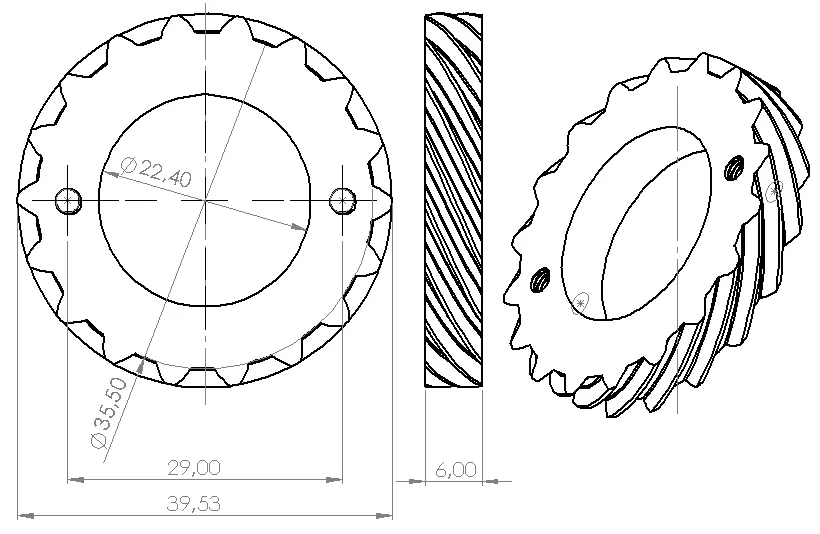 Bánh răng nguyên bản cho bộ truyền tốc độ Babette 210 - Image 2