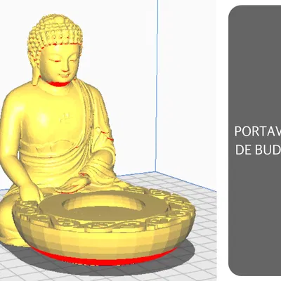 Tượng Phật với chỗ để nến