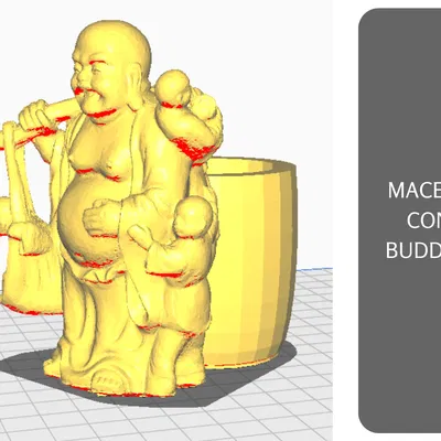 Chậu cây điêu khắc Phật Bụt tích hợp