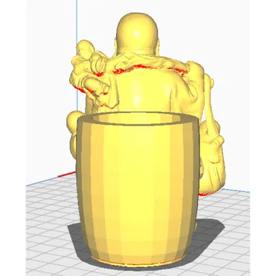 Chậu cây điêu khắc Phật Bụt tích hợp