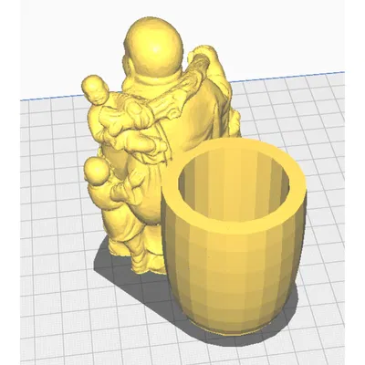Chậu cây điêu khắc Phật Bụt tích hợp