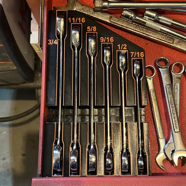 Khay đựng cờ lê 6 cờ lê SAE GearWrench có lẫy - Image 3