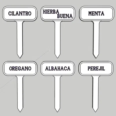 Biển chỉ dẫn cho các loại cây thơm trong vườn