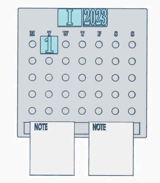 Lịch tương tác sử dụng nam châm tái sử dụng - Image 1