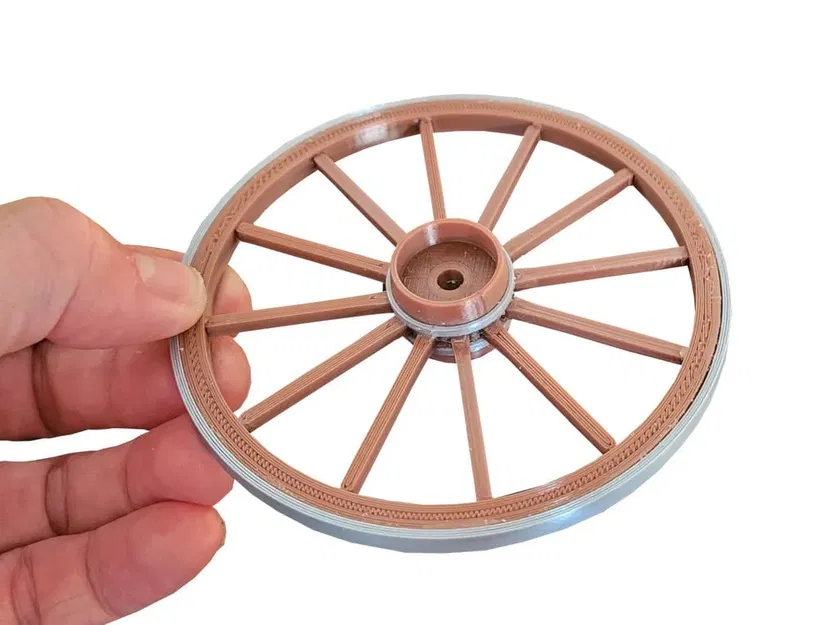Bánh xe cổ gỗ dễ thương để in 3D - Image 1