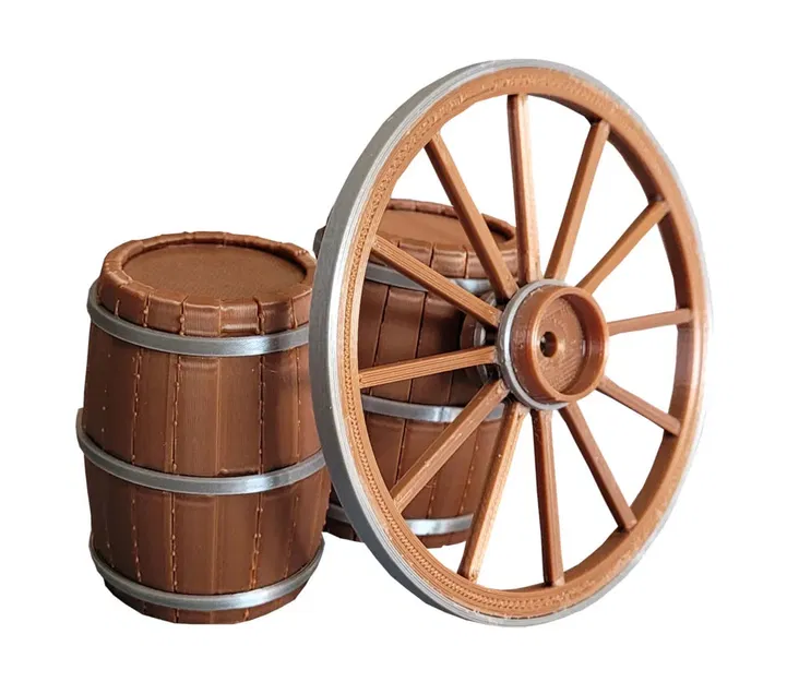 Bánh xe cổ gỗ dễ thương để in 3D - Image 2