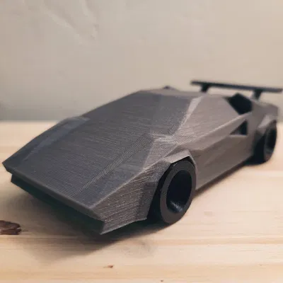 Lamborghini Countach phong cách Low Poly