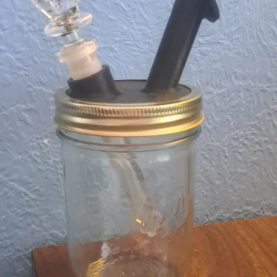 Bong lọ thủy tinh Mason Jar với ống hút 18mm