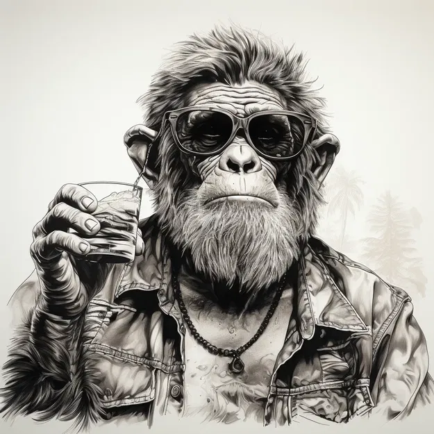 Khỉ Uống Rượu Tiki Treo Tường - Image 2