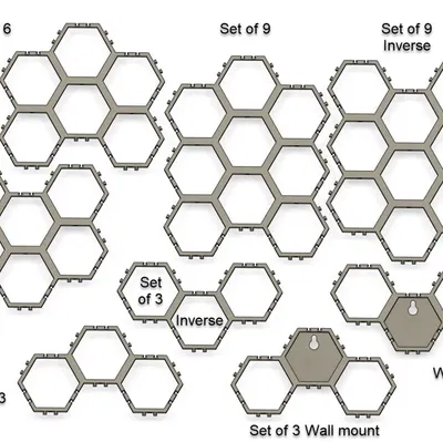 Tường minifig LEGO với các hình lục giác mở rộng