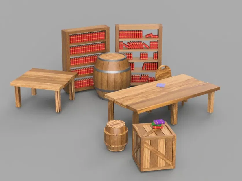 Nội thất thu nhỏ cho trò chơi D&D và mô hình nhà búp bê - Image 1