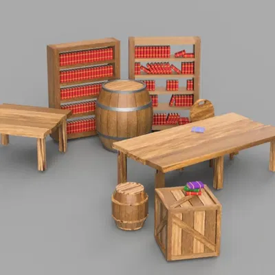 Nội thất thu nhỏ cho trò chơi D&D và mô hình nhà búp bê