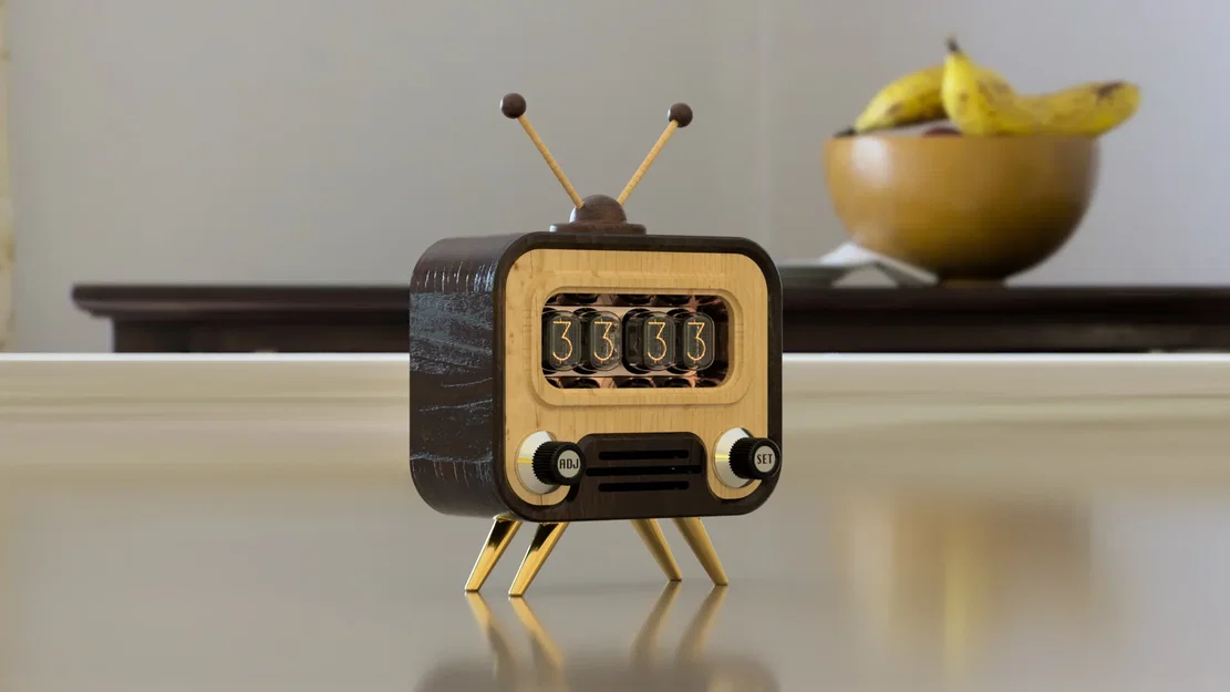 Vỏ TV cổ điển cho đồng hồ nixie FunKlock - Image 4