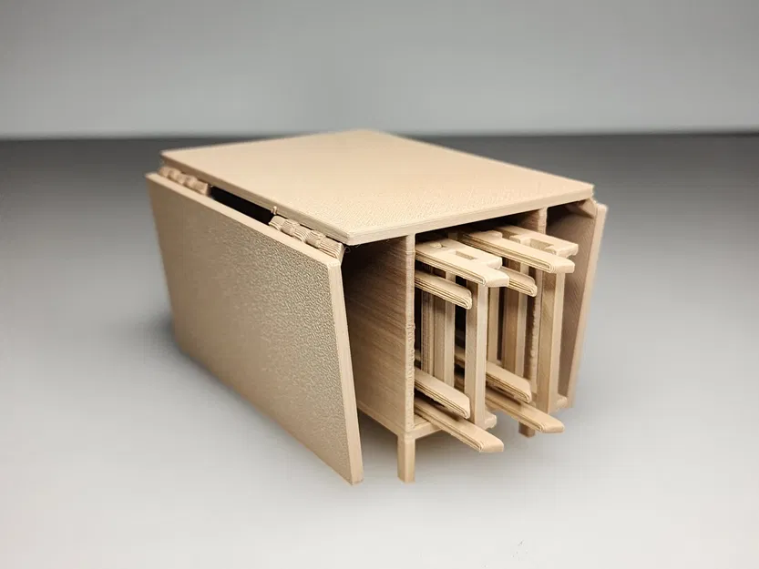 Bàn ăn gập lá với ghế xếp có ngăn chứa - Image 4