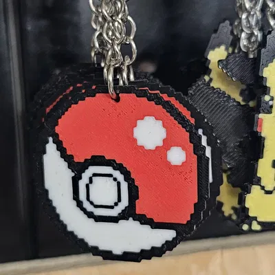 Móc khóa Pokeball 2D cho máy in đa sắc màu